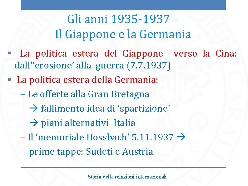 Gli anni 1935 -1937 – Il Giappone e la Germania § La politica estera