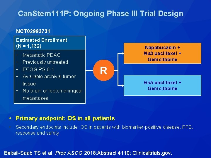 Can. Stem 111 P: Ongoing Phase III Trial Design NCT 02993731 Estimated Enrollment (N Can. Stem 111 P: Ongoing Phase III Trial Design NCT 02993731 Estimated Enrollment (N