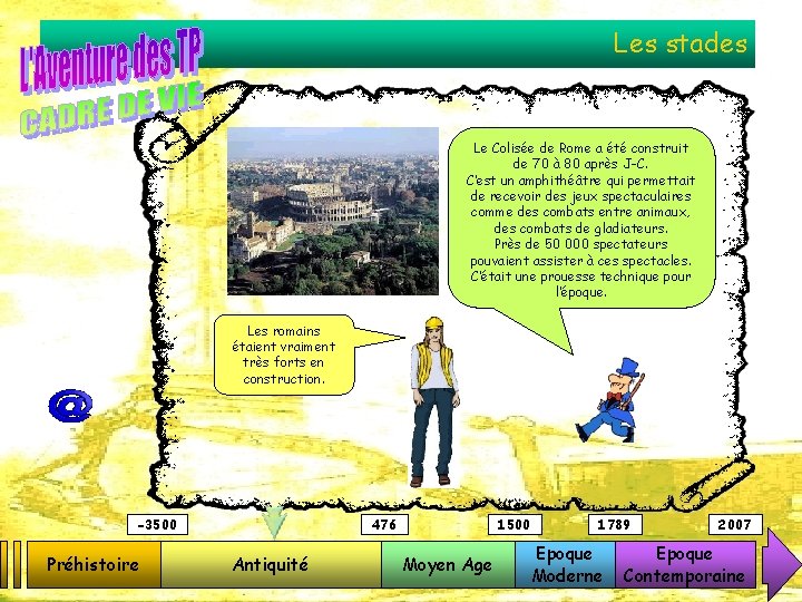 Les stades Le Colisée de Rome a été construit de 70 à 80 après