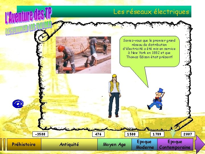 Les réseaux électriques Saviez-vous que le premier grand réseau de distribution d'électricité a été