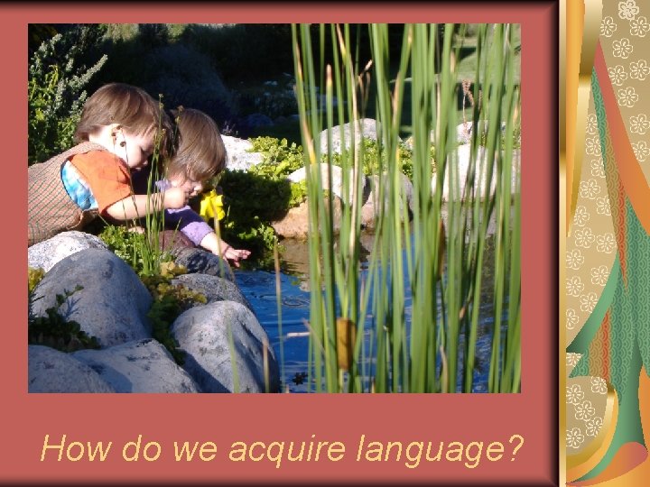 How do we acquire language? How do we acquire language?