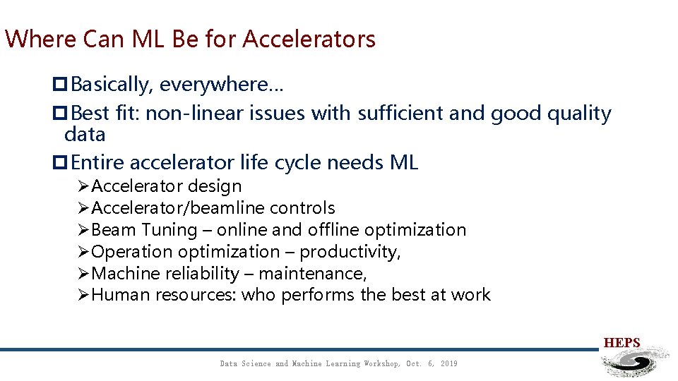 Where Can ML Be for Accelerators p. Basically, everywhere… p. Best fit: non-linear issues