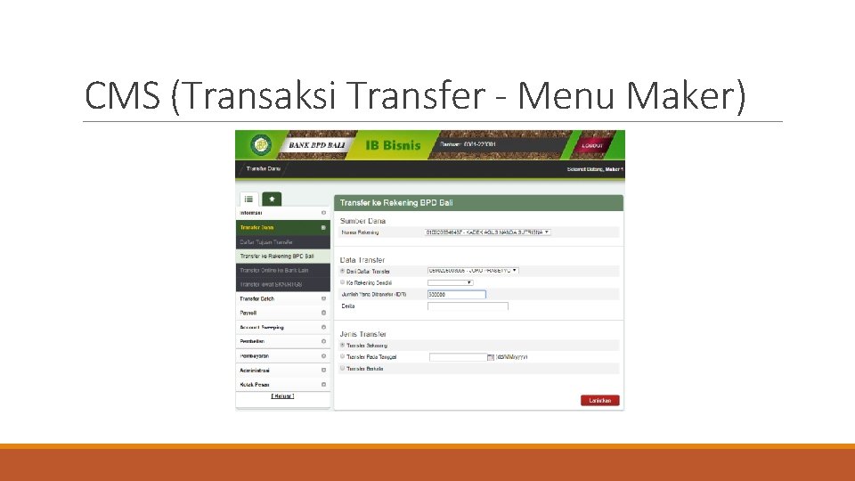 CMS (Transaksi Transfer - Menu Maker) 