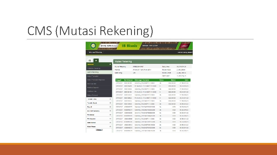 CMS (Mutasi Rekening) 