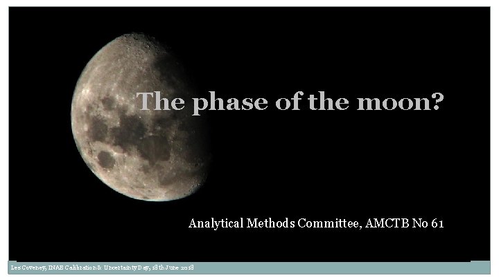 The phase of the moon? Analytical Methods Committee, AMCTB No 61 Les Coveney, INAB