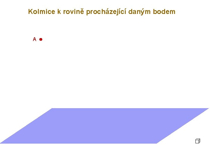 Kolmice k rovině procházející daným bodem A 