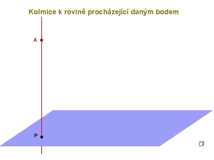 Kolmice k rovině procházející daným bodem A P 