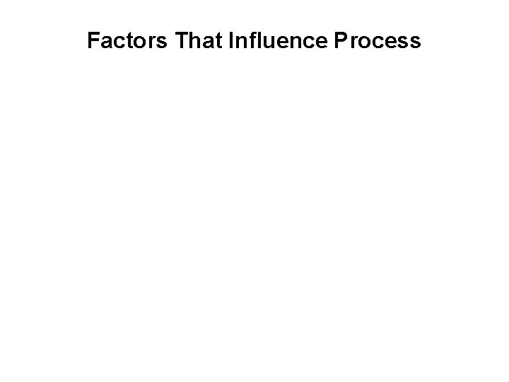 Factors That Influence Process Factors That Influence Process