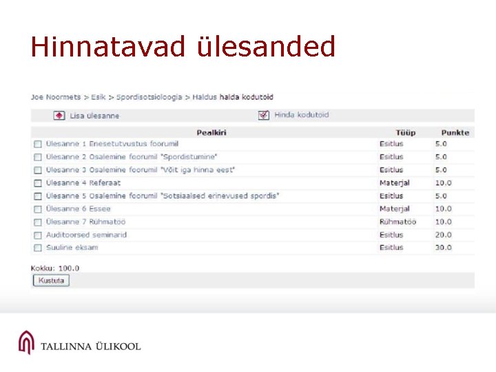 Hinnatavad ülesanded 