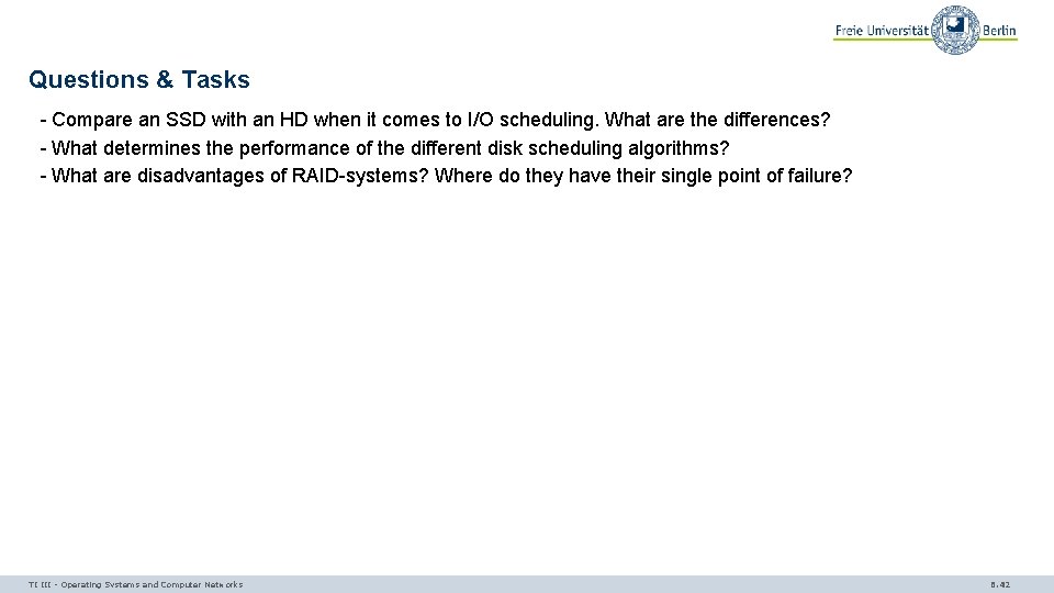 Questions & Tasks - Compare an SSD with an HD when it comes to