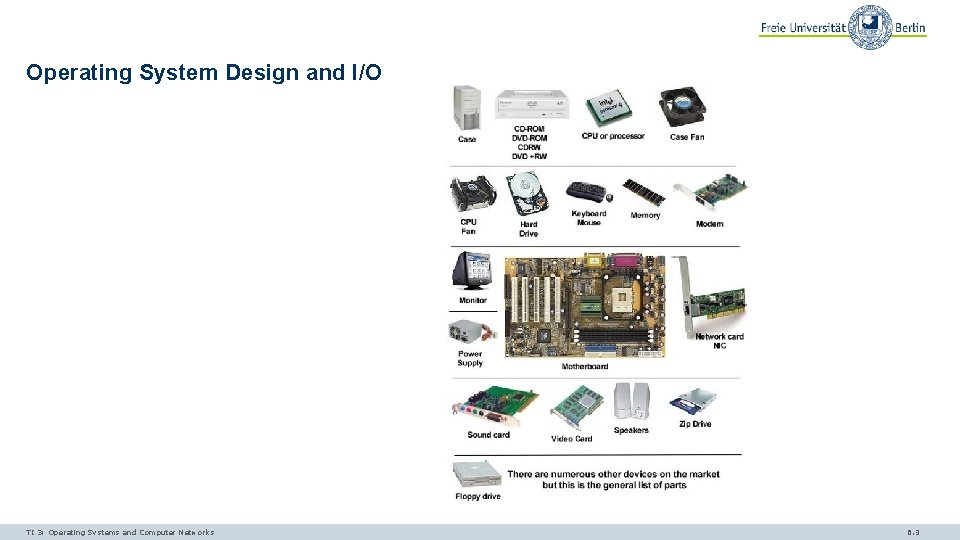 Operating System Design and I/O TI 3: Operating Systems and Computer Networks 6. 3