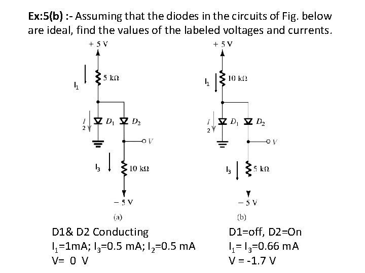 Ex: 5(b) : - Assuming that the diodes in the circuits of Fig. below