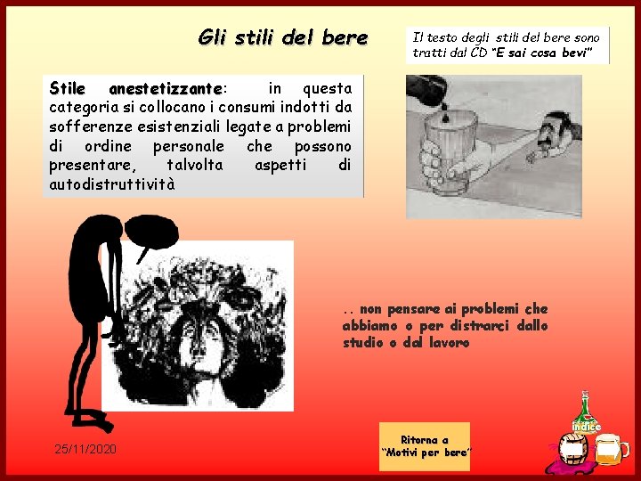 Gli stili del bere Il testo degli stili del bere sono tratti dal CD