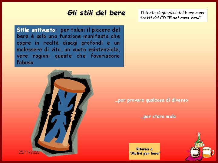 Gli stili del bere Il testo degli stili del bere sono tratti dal CD