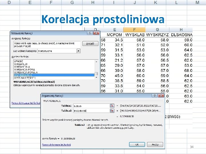 Korelacja prostoliniowa 34 