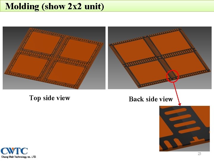 Molding (show 2 x 2 unit) Top side view Back side view 23 