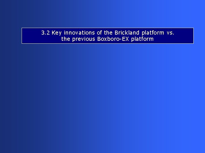 3. 2 Key innovations of the Brickland platform vs. the previous Boxboro-EX platform 