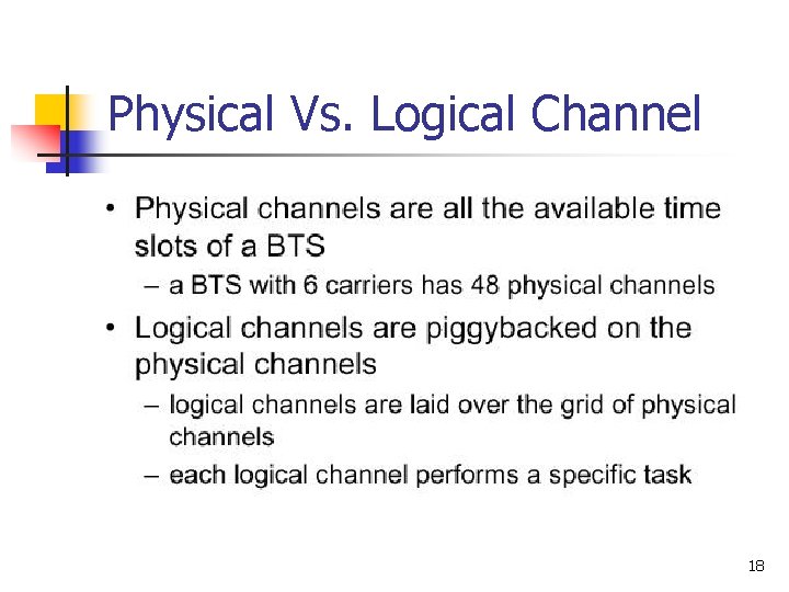 Physical Vs. Logical Channel 18 