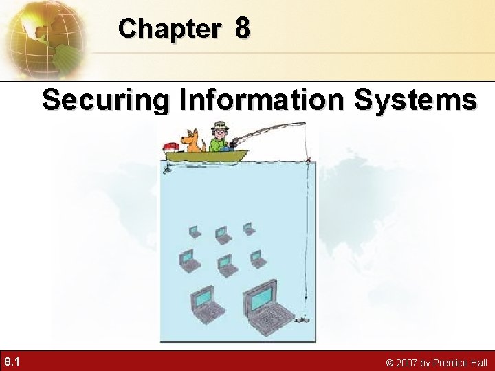 Chapter 8 Securing Information Systems 8. 1 © 2007 by Prentice Hall 