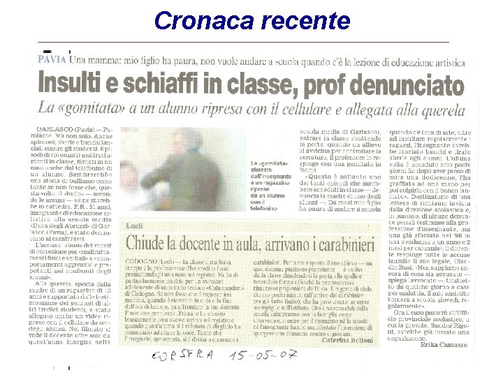 Cronaca recente 