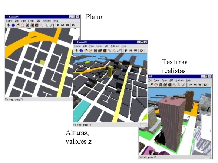 Plano Texturas realistas Alturas, valores z 