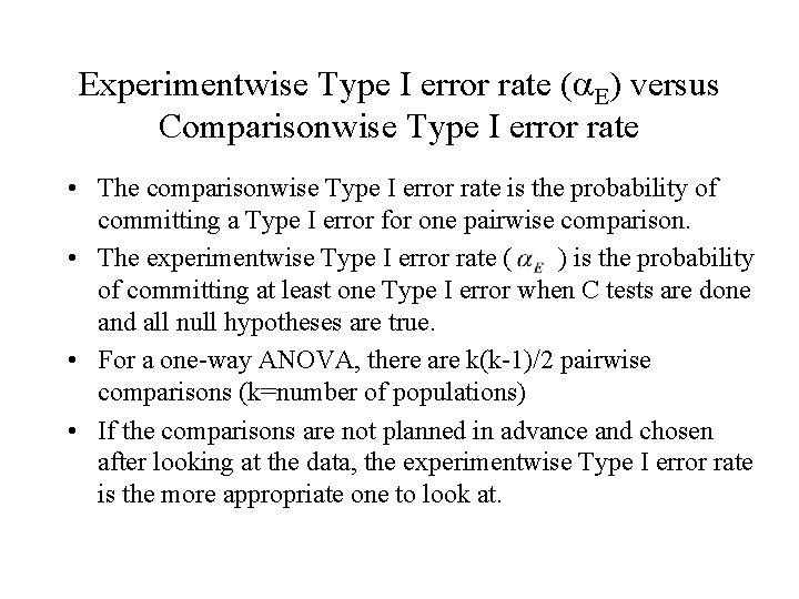 experimentwise error rate
