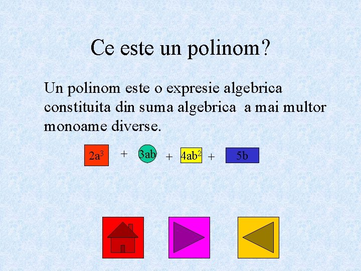 Ce este un polinom? Un polinom este o expresie algebrica constituita din suma algebrica