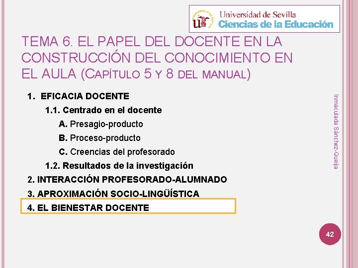 TEMA 6. EL PAPEL DOCENTE EN LA CONSTRUCCIÓN DEL CONOCIMIENTO EN EL AULA (CAPÍTULO