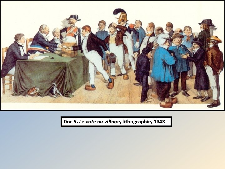 Doc 6. Le vote au village, lithographie, 1848 