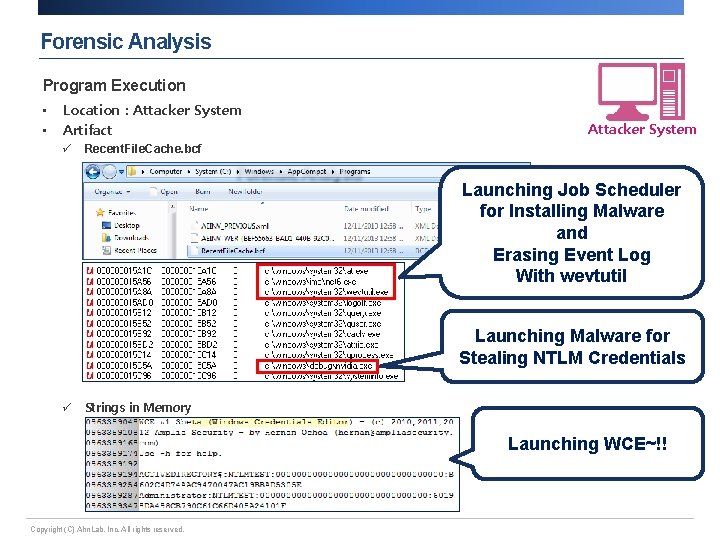 Forensic Analysis Program Execution • • Location : Attacker System Artifact ü Attacker System