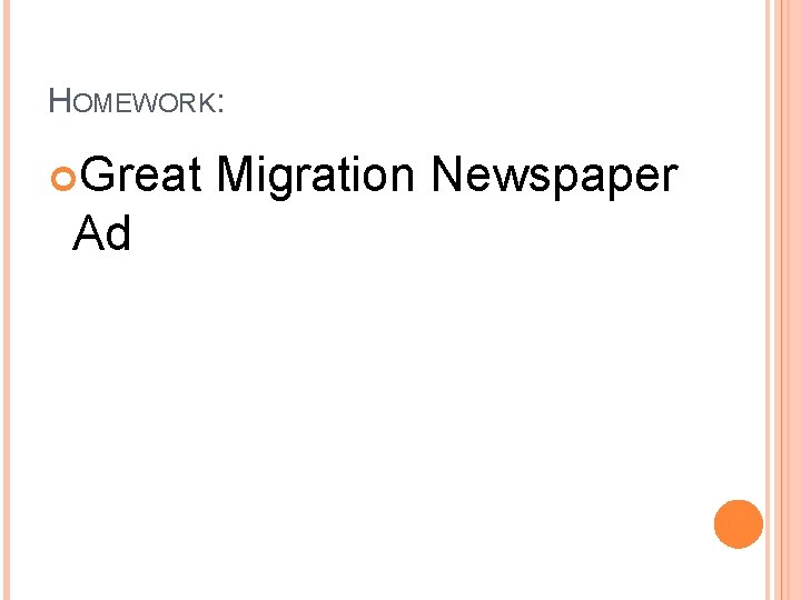 HOMEWORK: Great Ad Migration Newspaper 