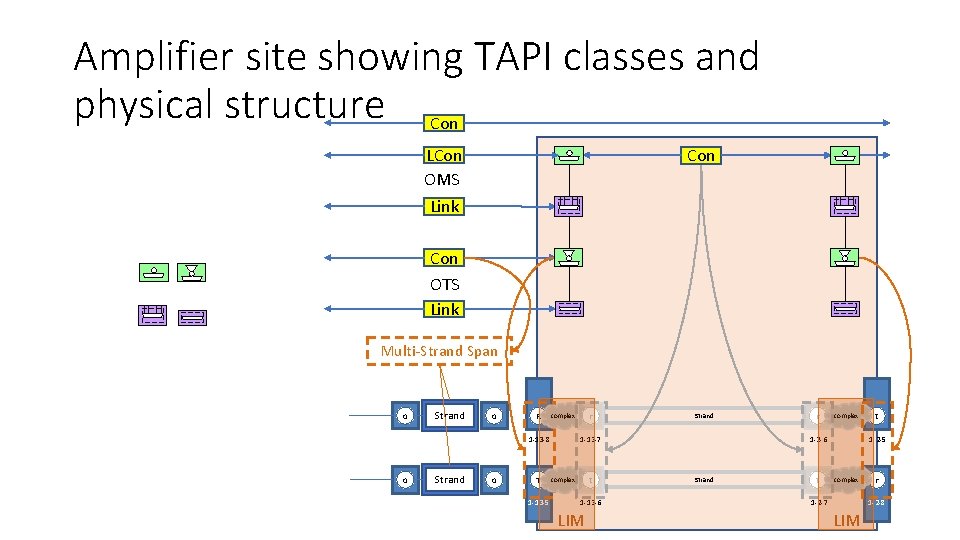 Amplifier site showing TAPI classes and physical structure Con LCon OMS Link Con OTS