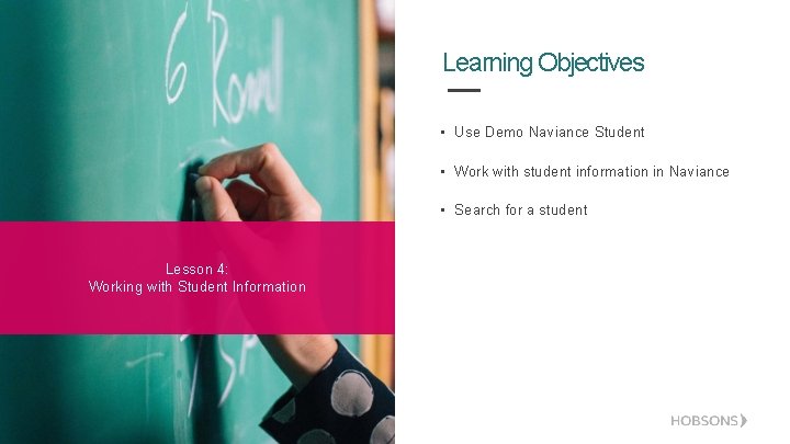 Learning Objectives • Use Demo Naviance Student • Work with student information in Naviance
