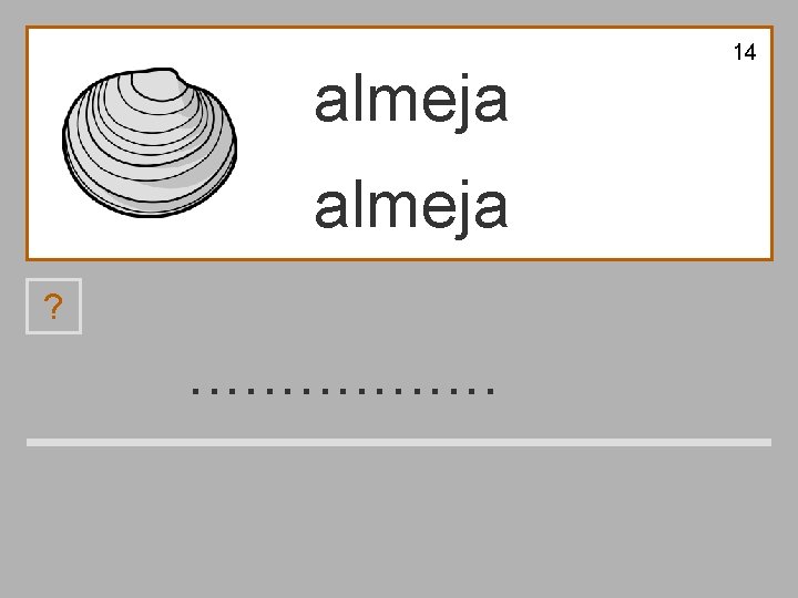 14 almeja ? . . . . g a m j l e 