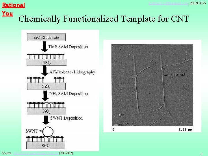 Rational You Rational. You@sinamail. com; 2002/04/25 Chemically Functionalized Template for CNT Source: http: //www.
