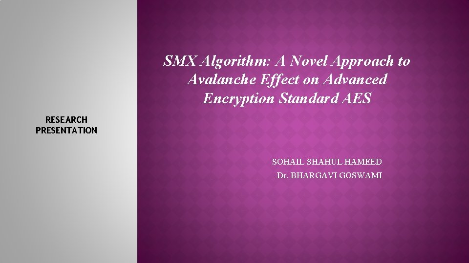 SMX Algorithm: A Novel Approach to Avalanche Effect on Advanced Encryption Standard AES RESEARCH