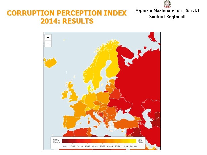 CORRUPTION PERCEPTION INDEX 2014: RESULTS Agenzia Nazionale per i Servizi Sanitari Regionali 