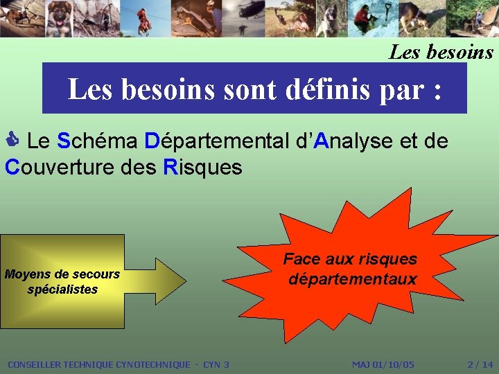 Les besoins sont définis par : Le Schéma Départemental d’Analyse et de Couverture des