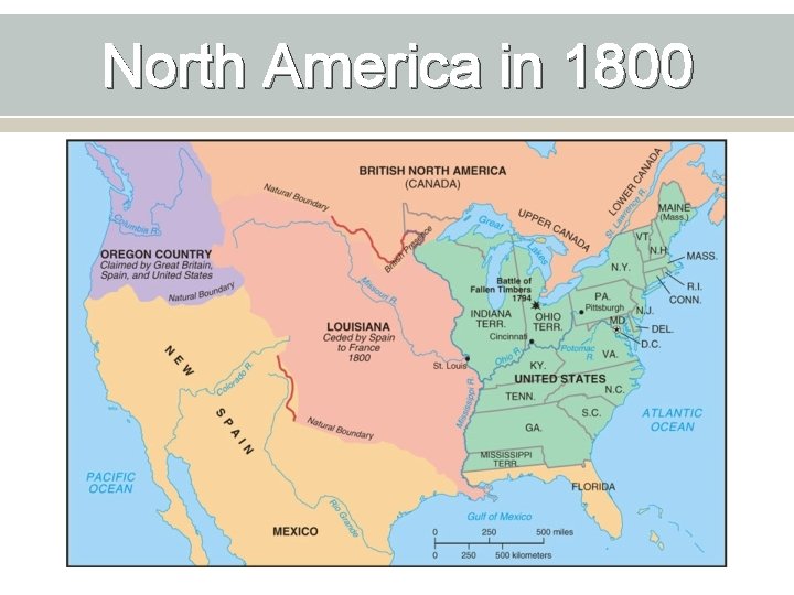 North America in 1800 