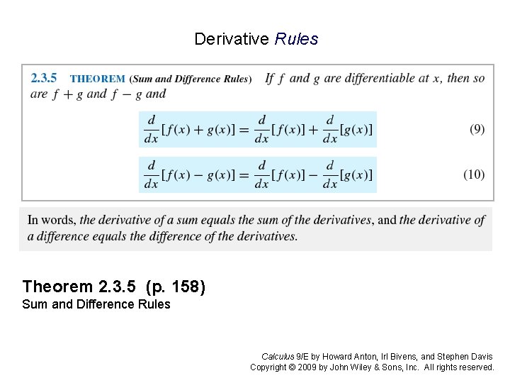 Review Of Derivatives Some Of The Material In