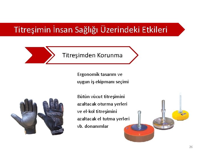  Titreşimin İnsan Sağlığı Üzerindeki Etkileri Titreşimden Korunma Ergonomik tasarım ve uygun iş ekipmanı