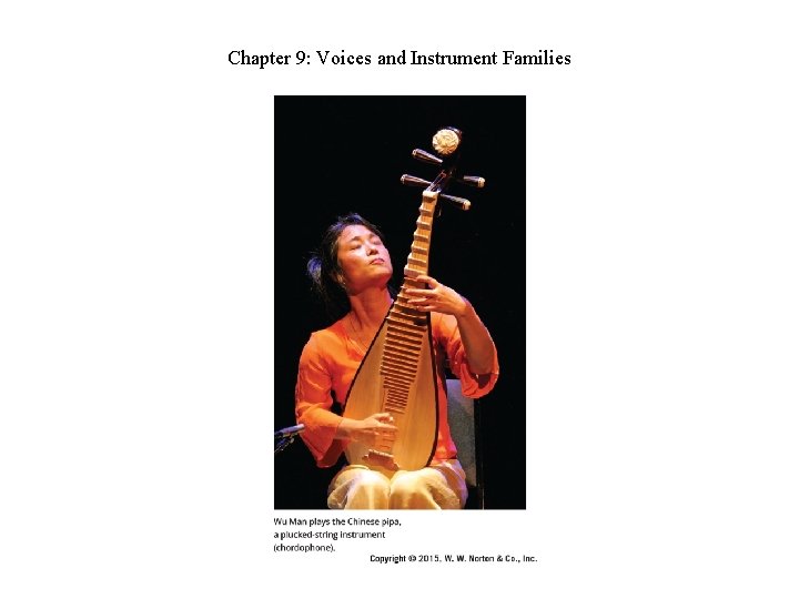 Chapter 9: Voices and Instrument Families Chapter 9: Voices and Instrument Families