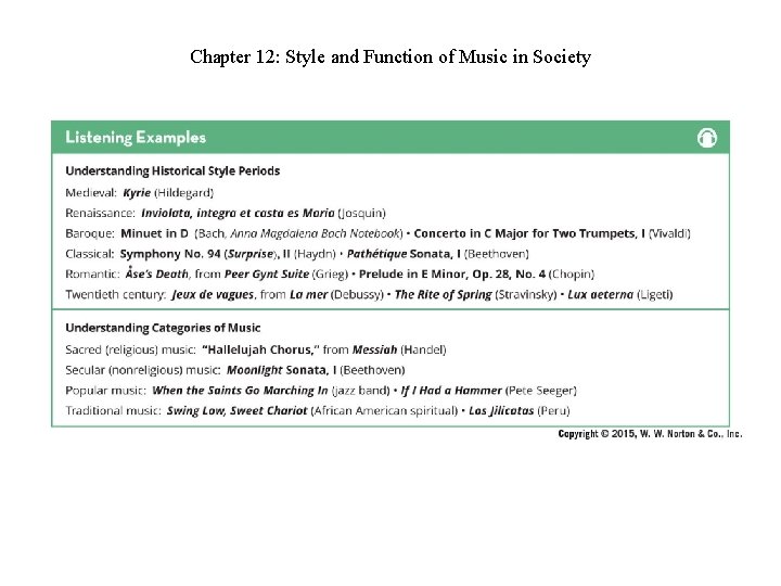 Chapter 12: Style and Function of Music in Society Chapter 12: Style and Function of Music in Society