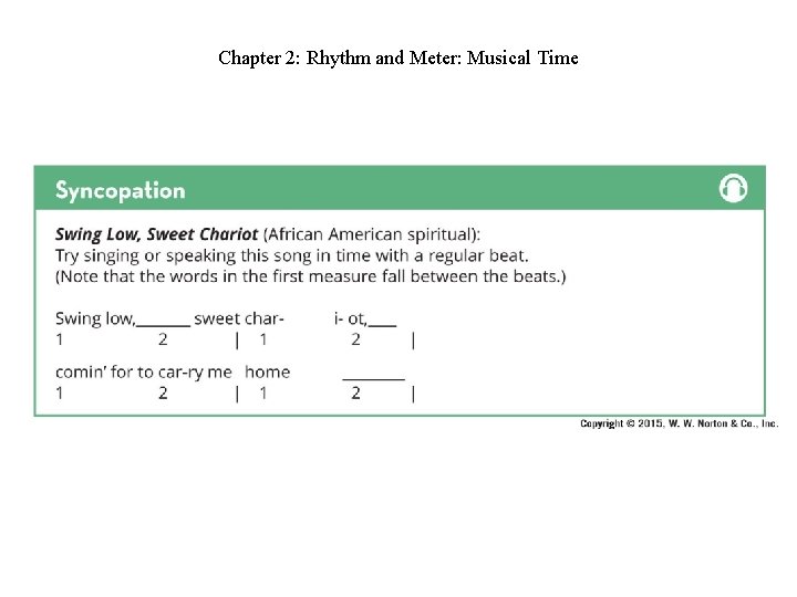 Chapter 2: Rhythm and Meter: Musical Time Chapter 2: Rhythm and Meter: Musical Time