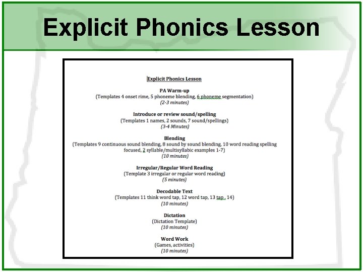 Explicit Phonics Lesson 