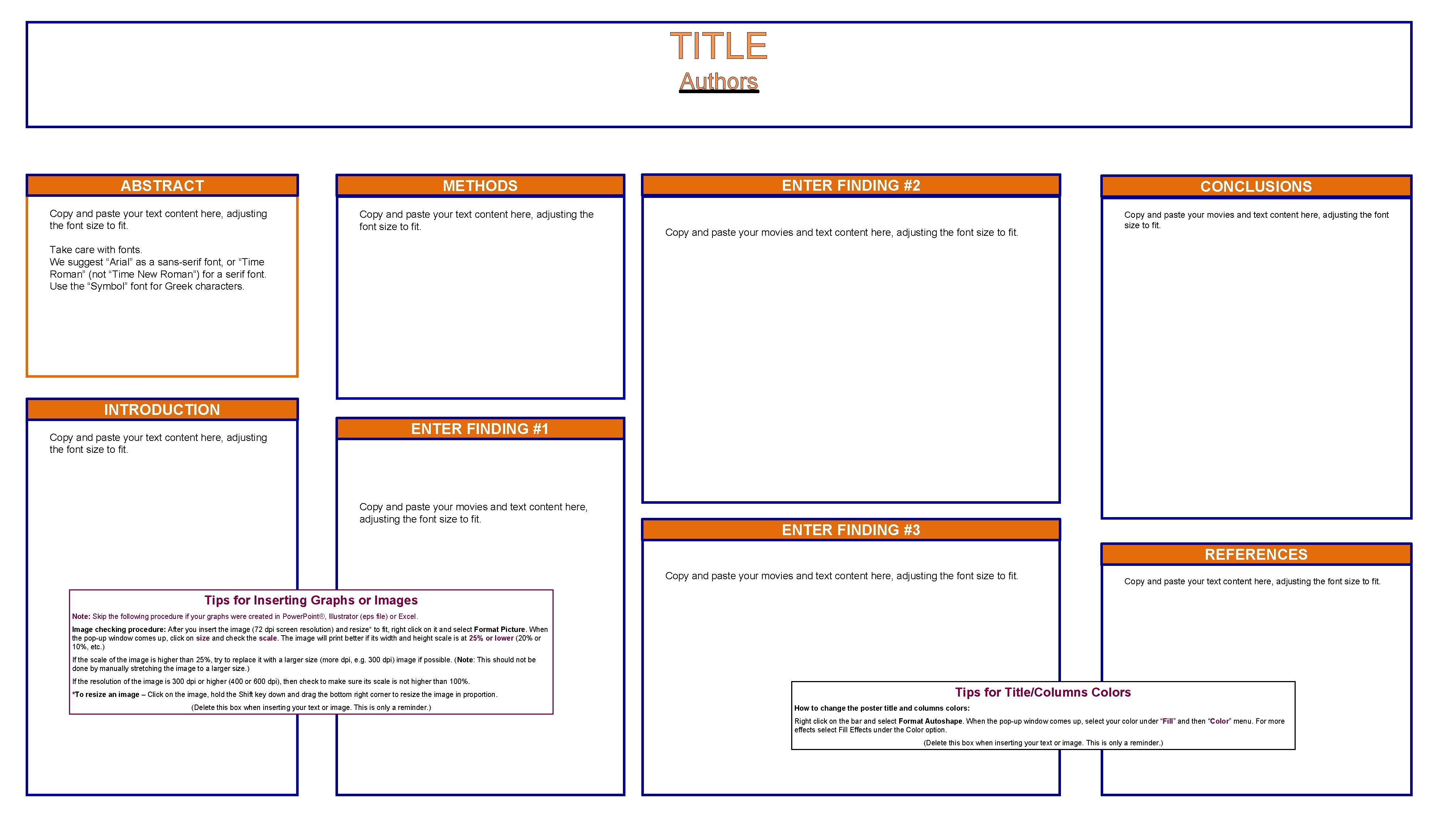 TITLE Authors METHODS ABSTRACT Copy and paste your text content here, adjusting the font
