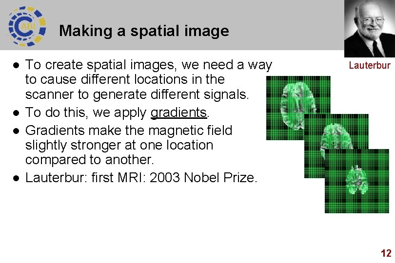 Making a spatial image l l To create spatial images, we need a way