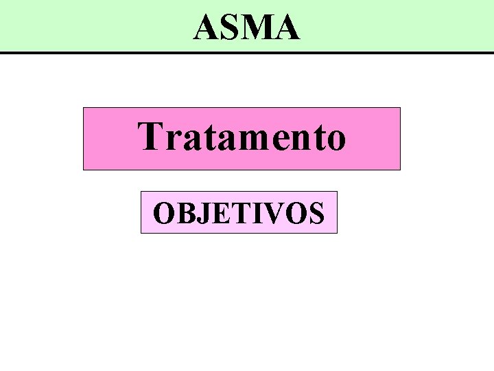 ASMA Tratamento OBJETIVOS 