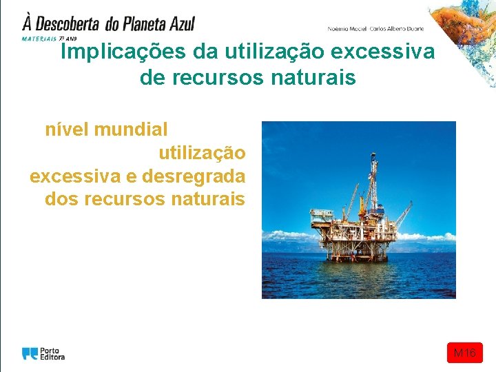 Implicações da utilização excessiva de recursos naturais A nível mundial, verificase uma utilização excessiva Implicações da utilização excessiva de recursos naturais A nível mundial, verificase uma utilização excessiva