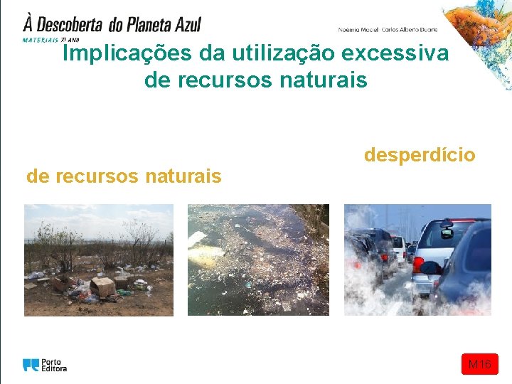 Implicações da utilização excessiva de recursos naturais Os resíduos, além de contaminarem os solos, Implicações da utilização excessiva de recursos naturais Os resíduos, além de contaminarem os solos,
